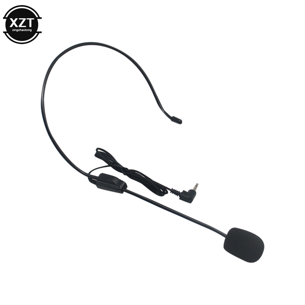 3.5mm Plug Headset Microphone Head-mounted Portable Wired Headset Mic Voice Amplifier Lightweight Over Head for Teaching Meeting