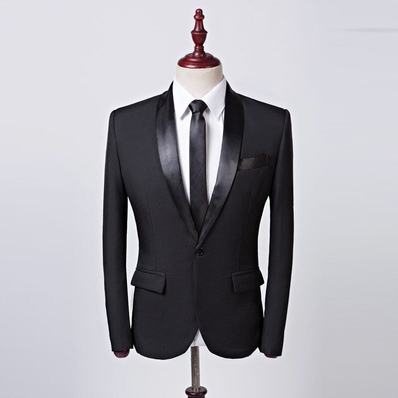 Brand Casual Mens Black Suit Jacket Banquet Party Wedding Groomsman Business Blazer Masculino Stage Costumes For Singers