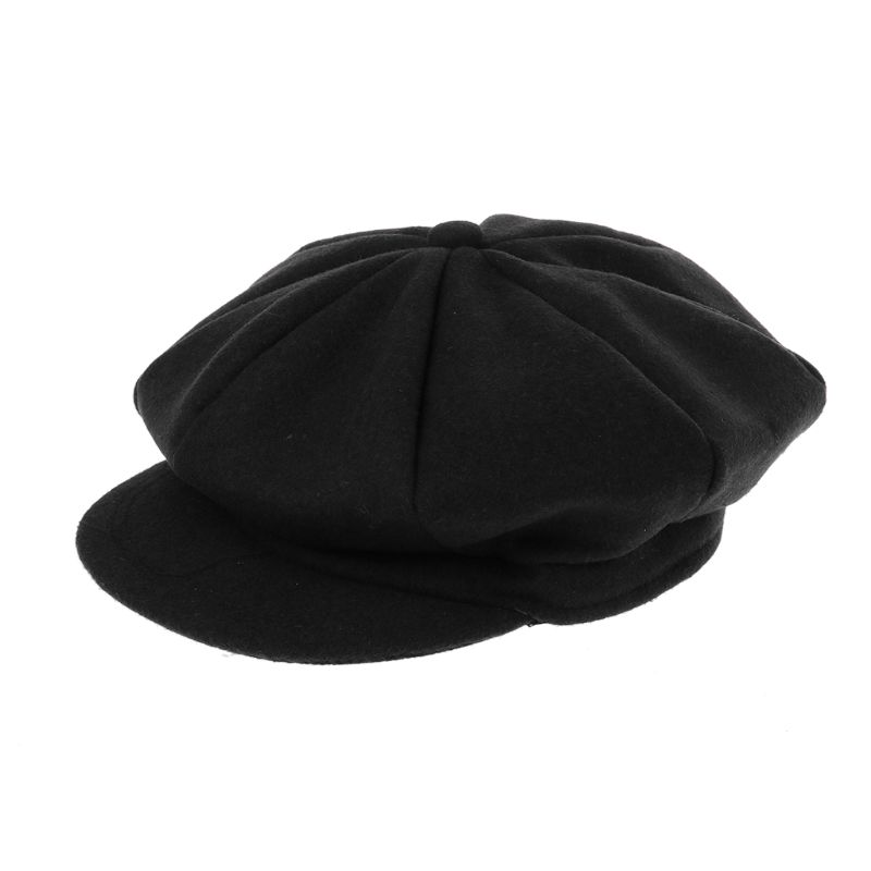 1 pc høst vinter beret lue låve låve takrenne jenter ull avisgutt kunstner flat lue 3 farger: Svart