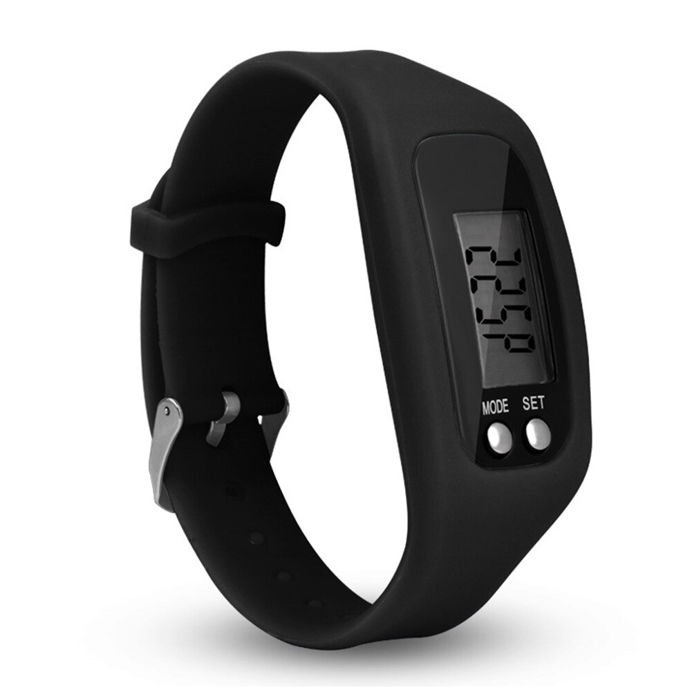 Armbinde Armbinde Kalorie Pedometer Silikon draussen gehen Schritt Zähler Sport Abstand Clever Uhr Tragbare LCD Anzeige: Schwarz