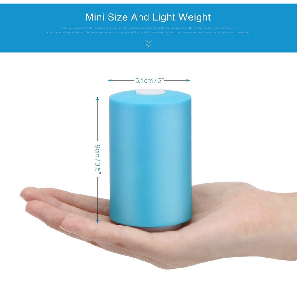Mini Vacuum Sealer Machine USB Rechargeable Vacuum Sealing System Food Storage Saver Vacuum Sealing Machine