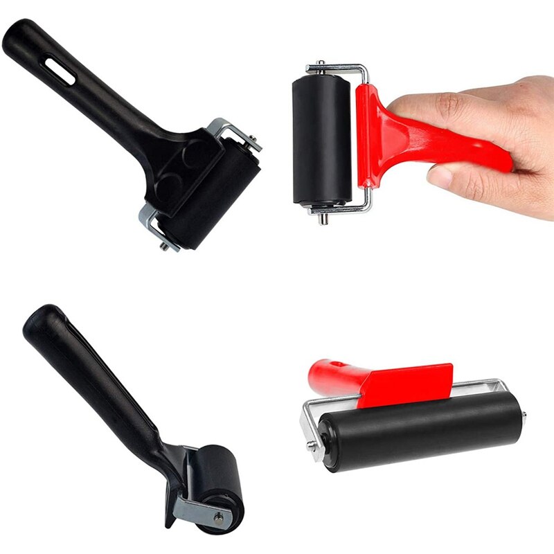 2 Stuks Rubber Brayer Roller Voor Printmaking/Ambachten/Stempelen Lijmen, brayer Inkt Roller Anti-Slip Tape Bouw Tool