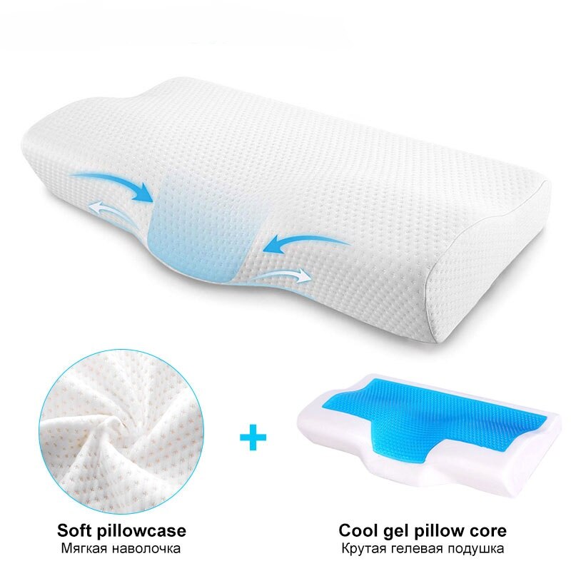 Memory Foam Gel Kussen Trage Rebound Zomer Ice-Cool Anti-Snurken Orthopedische Slapen Gezondheidszorg Nek Kussens Voor thuis Beddengoed: 60X35X12cm