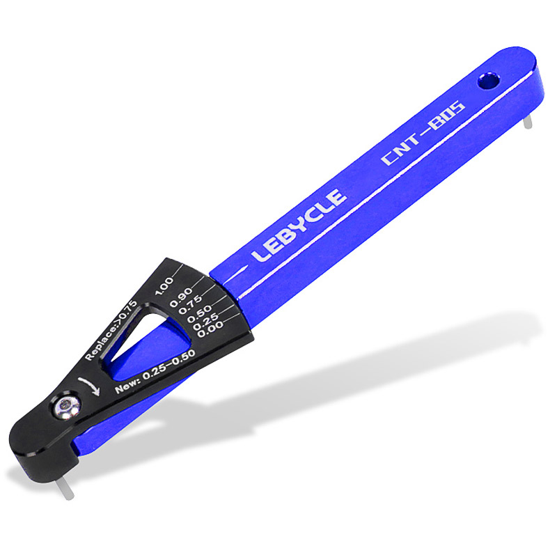 LEBYCLE-indicador de desgaste de cadena de bicicleta de montaña, medidor de eslabones, comprobador de aleación de aluminio, herramientas precisas de reparación de bicicletas de carretera: Azul