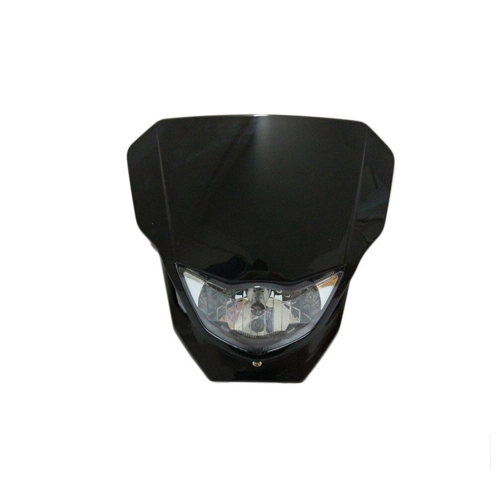 Carenado Universal para faro de motocicleta Enduro, con bombilla, para Motocross, HONDA CRF XR YAMAHA WR YZ YAMAHA YZ: Black
