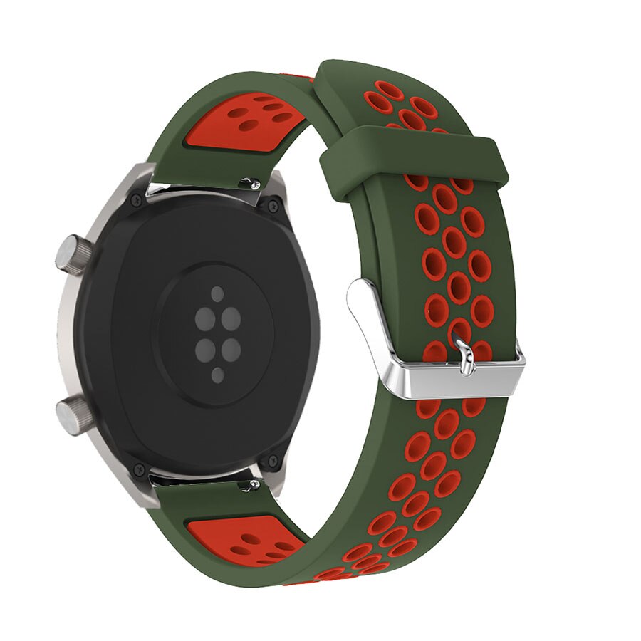 Bracelet de montre en Silicone pour Huawei montre GT 2E GT2 46mm remplacement bracelets de montre Bracelet ceinture pour Huawei montre gt2e bracelets intelligents: Army green red