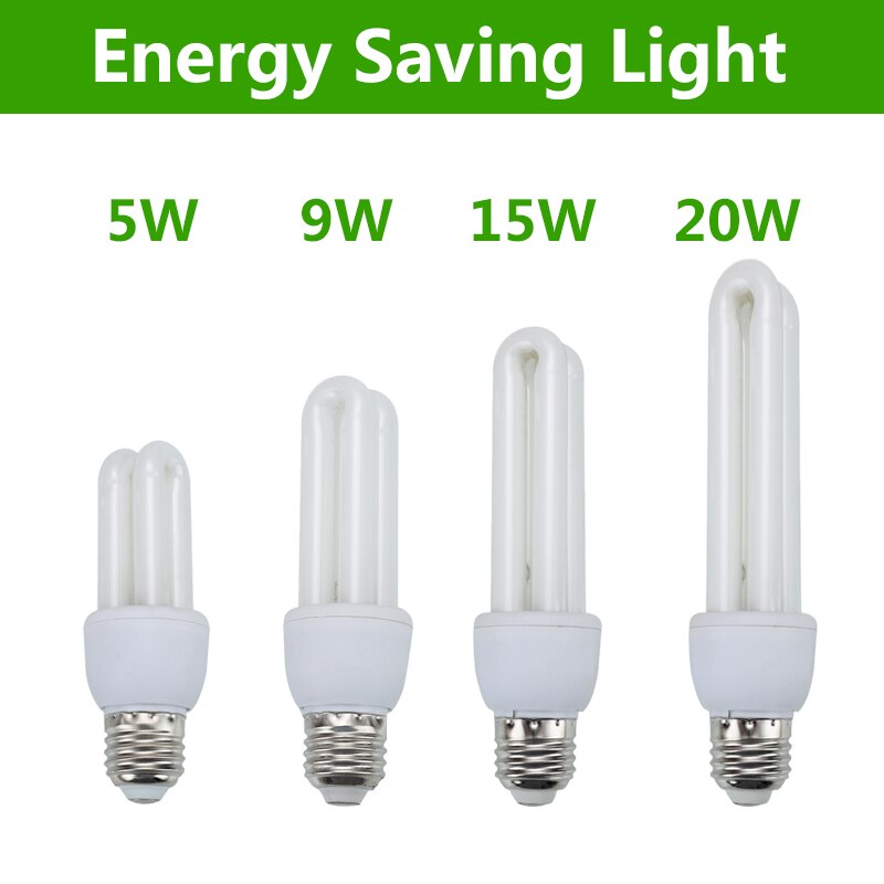 Spaarlampen 5W 11W 15W 20W Stok Gloeilampen Lage Energie Energiebesparende Cfl schroef 2U E27 Lampen Wit Licht