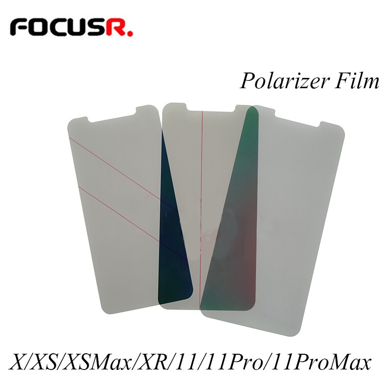 Etiqueta original da polarização do filme do polarizador da tela de 10 pces lcd para o iphone x xs max xr 11 11pro max