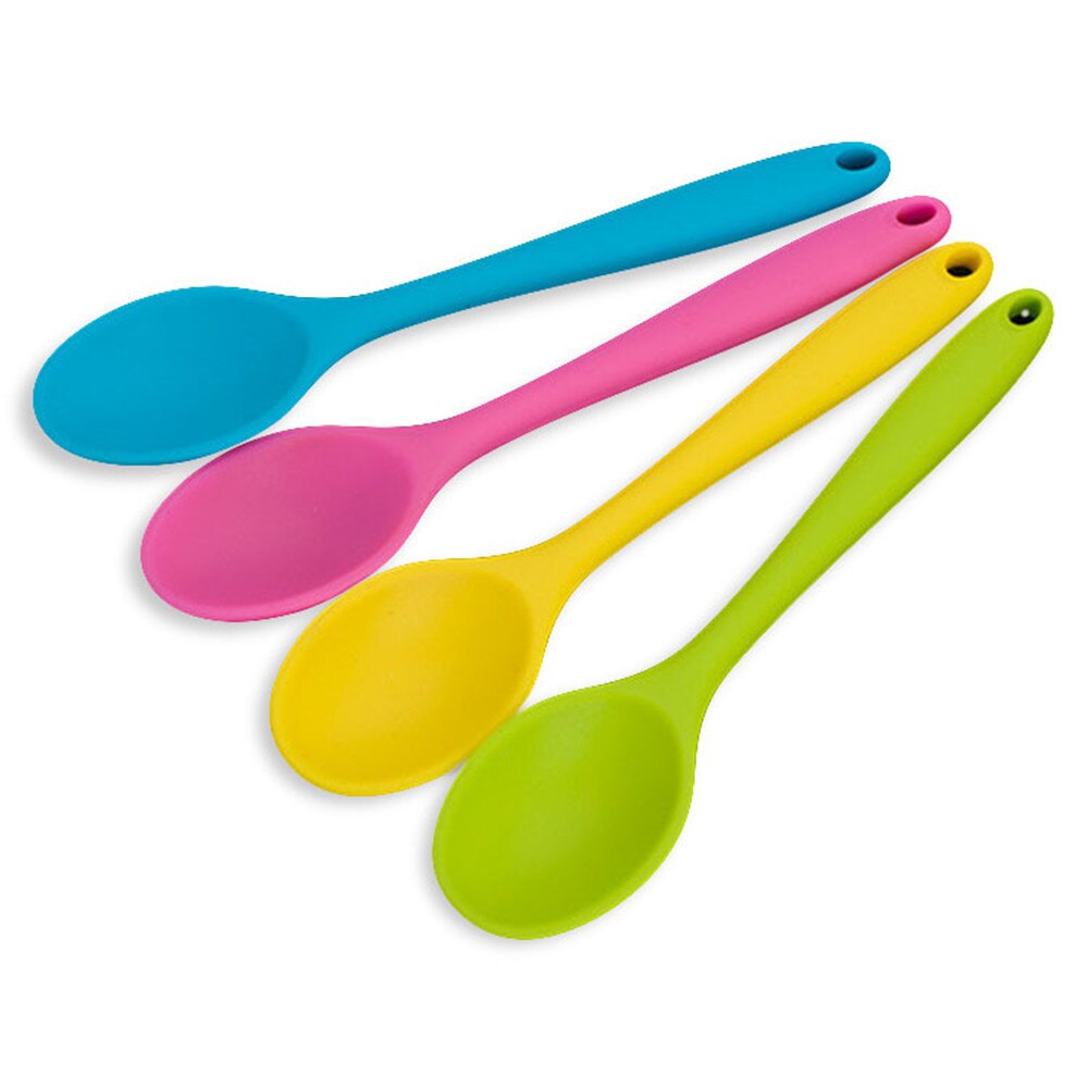 Gâteau beurre spatule Silicone cuillère cuillère à mélanger ustensiles de cuisine à Long manche vaisselle cuisine soupe cuillères mélangeur outils de cuisson