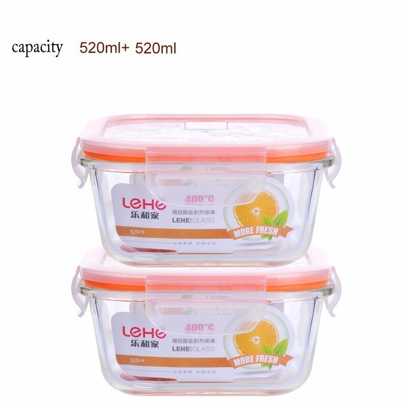 Microwave Oven Heating Lunch Box For Office Worker Leakproof Glass Lunch Box Set Round With Lid Seal Health Food Container