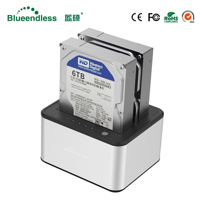 Aluminum Hard Disk External Case 6TB Hdd Box 2.5/3.5 USB 3.0 Hdd Docking Station Sata to Usb Hdd Dock 2.5 Hdd Case