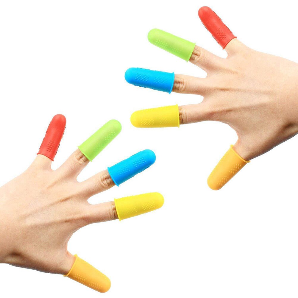 3/5/12Stck Silikon Fingerlinge Schutz Hülse Abdeckung Anti-schneiden Anti-Unterhose Wärme Beständig Finger Handschuhe Heimat Küche Kochen Werkzeug