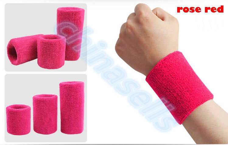 50pcs Sports Sweatband Cotton 8*8cm Terry Cloth Wrist Sweat Bands Tennis Fitness Basketball Wristband Wrist Support Protector: Burgundy