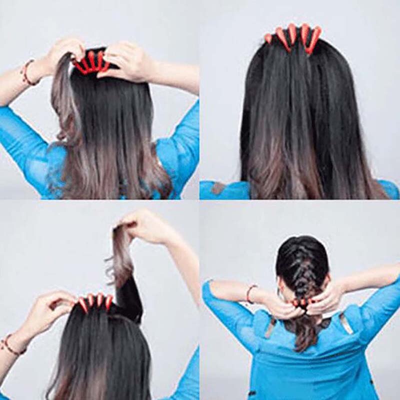 Rood/Blauw Franse Haar Vlechten Tool Hair Twist Styling Bun Weave Sponge Vlecht Twist Hairstyling Braider Diy Accessoires 1pc