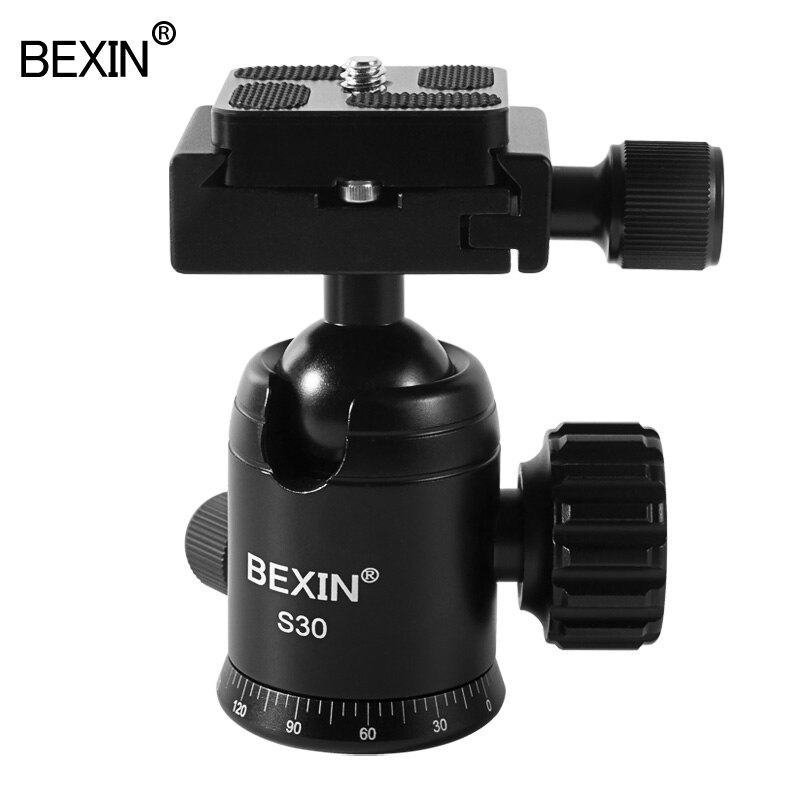 Panoramic ball head aluminum alloy 360 degree horizontal rotation arca swiss tripod head suitable for SLR camera monopod tripod: S30B