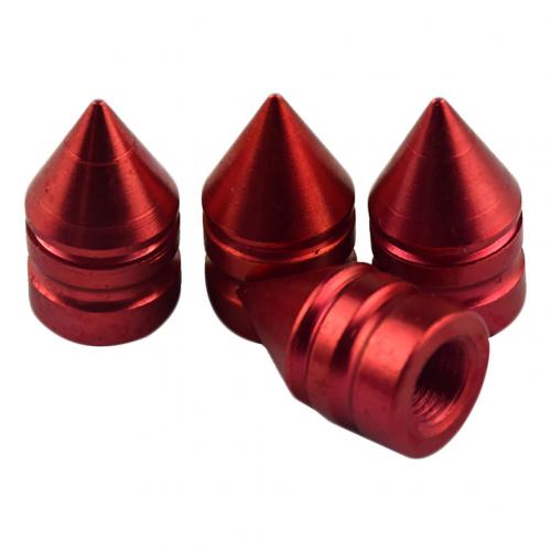 Válvula de aire para neumático de coche, 4 Uds., con forma de torre, de Metal, a prueba de polvo: Rojo