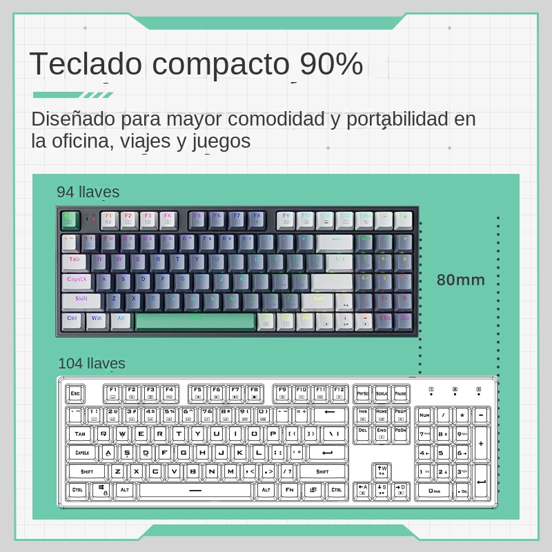 Klawiatura mechaniczna klawiatura do gier Machenike K500 przewodowa klawiatura Hot swap 94 klawisze światło RGB Mac Windows