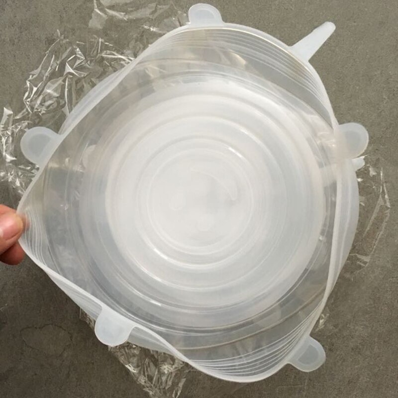 6 stuks herbruikbare siliconen rekdeksels universele deksel siliconen voedselfolie kom pot deksel siliconen deksel pan koken keuken stoppers