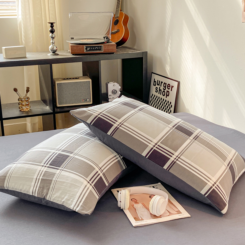 2 uds fundas de almohada suaves funda de almohada rectangular estilo a cuadros funda de almohada 48x74cm fundas de cojín funda almohada funda de almohada para cama de casa: Borgoña