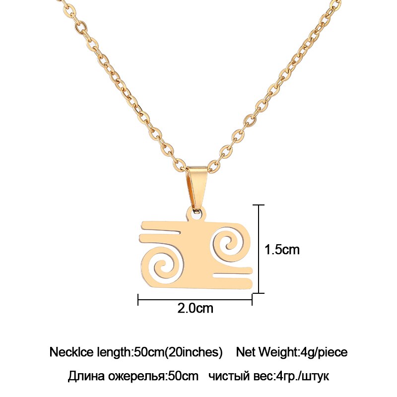 African Traditional Symbol Pendant Necklaces for Stainless Steel Gold/Steel Color Africa Adinkra Gye Nyame Ethnic Jewelry: Gold E / 45cm