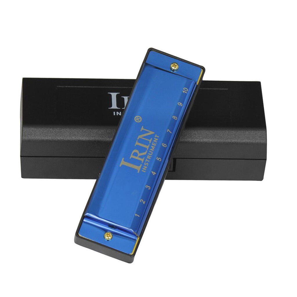10 Holes Harmonica 20 Notes C Key Blues Harmonica w/ Case Musical Instrument Mouth Organ for Beginner Children: Blue