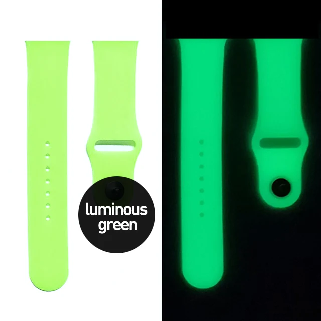 Bracelet lumineux en Silicone pour Apple Watch, Ultra 2, 49mm, 45/41mm, Sport, pour Iwatch 8 7 6 5 4 Se 44mm 42mm 40mm 38mm: L / Rose Gold