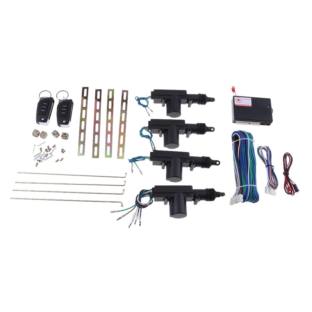 Keyless Entry System With Two 4-Button Remotes & 4 Door Lock Actuators - Central Locking System