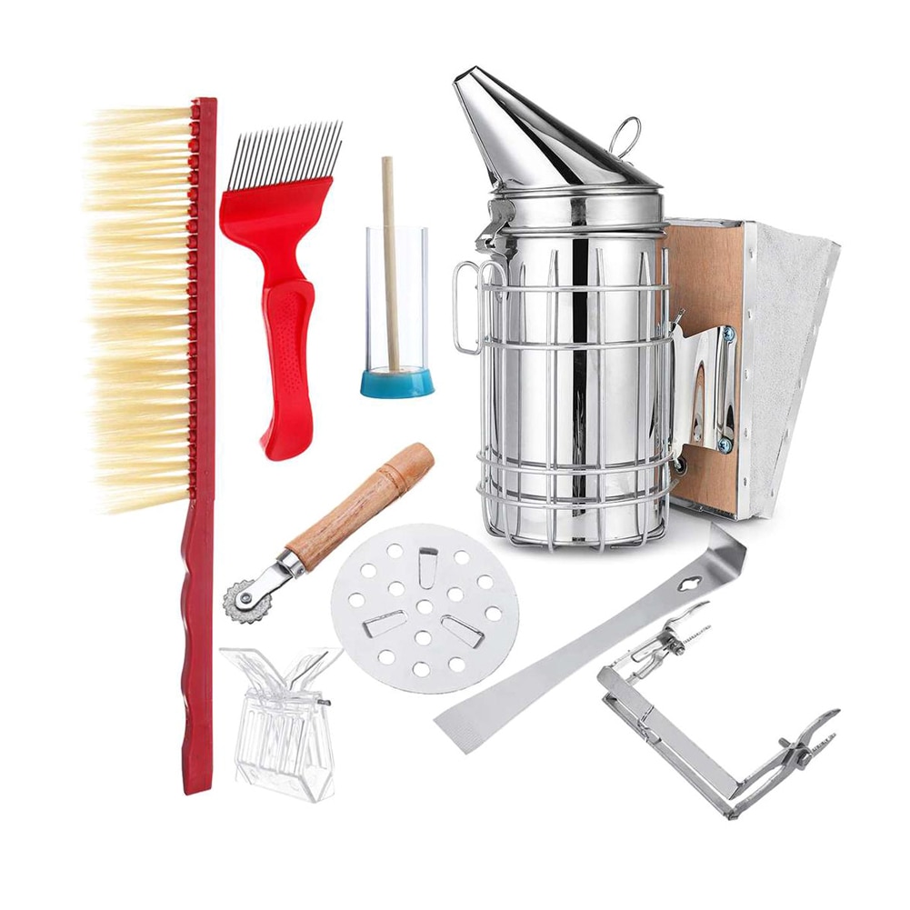Beekeeping Bee Hive Smoker Kit Beekeeping Tools Equipment Set Queen Rearing System Cultivating Box Beehive Water Feeder: D