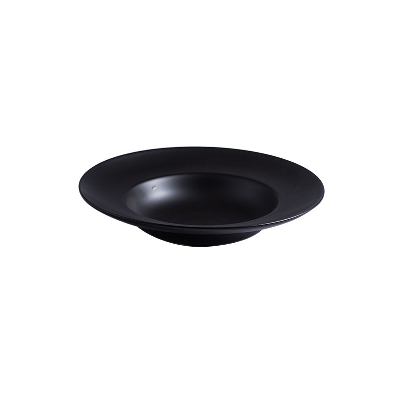 CHANSHOVA couleur unie mat fait à la main bol en céramique bol à nouilles assiettes à salade en porcelaine assiette à soupe ustensiles de cuisine G207: Black