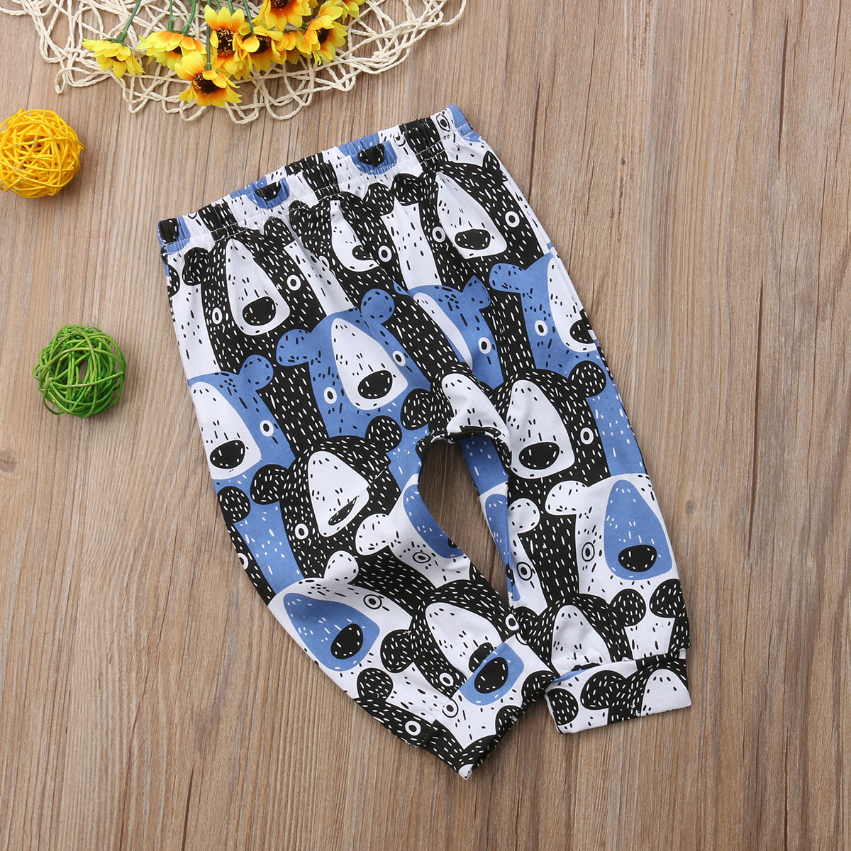 0-3T Kids Baby Boys Girls Bear Animals Bottoms Harem PP Leggings Pants Trousers
