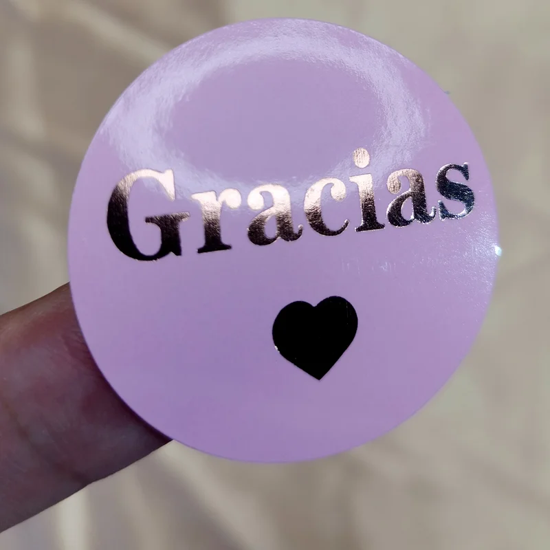 500Pcs/Roll Franse Dank U Sticker Handgemaakte Kerst Briefpapier Decoratie Sticker Goud Folie Papier Afdichting Label Sticker: Zilver