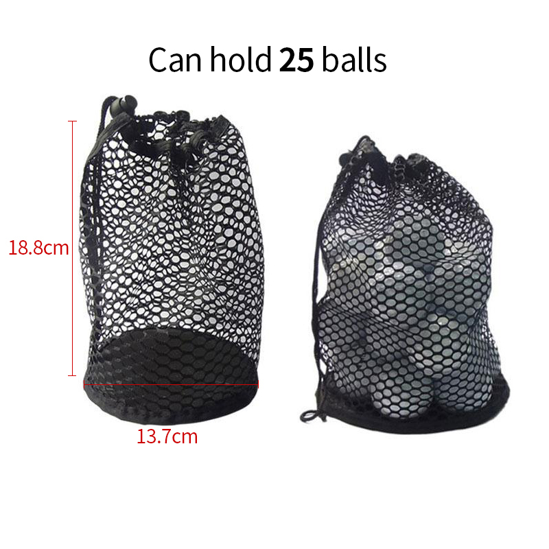 Rede de malha para esportes de golfe, bolsa de nylon para tênis de golfe 12/25/50 bolas, bolsa com cordão, 1 peça, sacos de golfe, acessórios de golfe