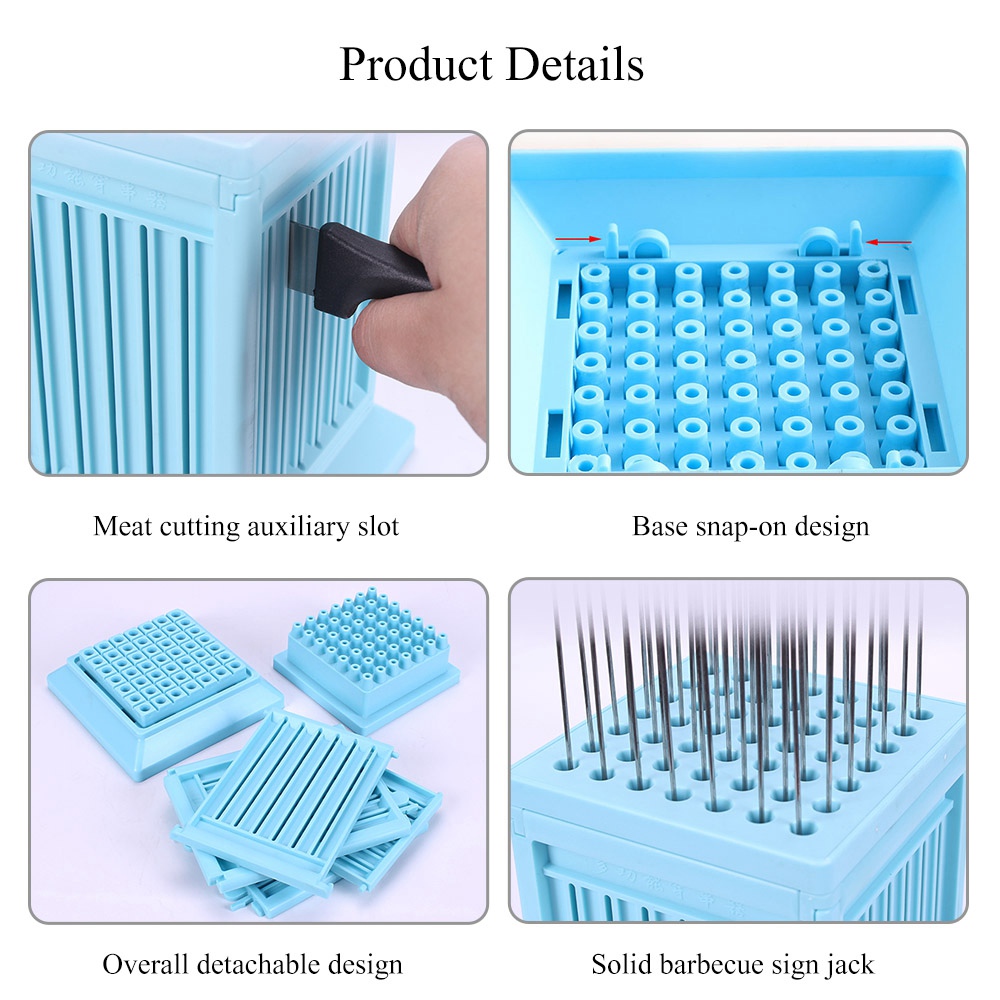 BBQ Grill Shish Kebab Maker Box Barbecue Grill Roasted Food Beef Meat Cutter Slicer Brochettes Skewers Accessories Tool