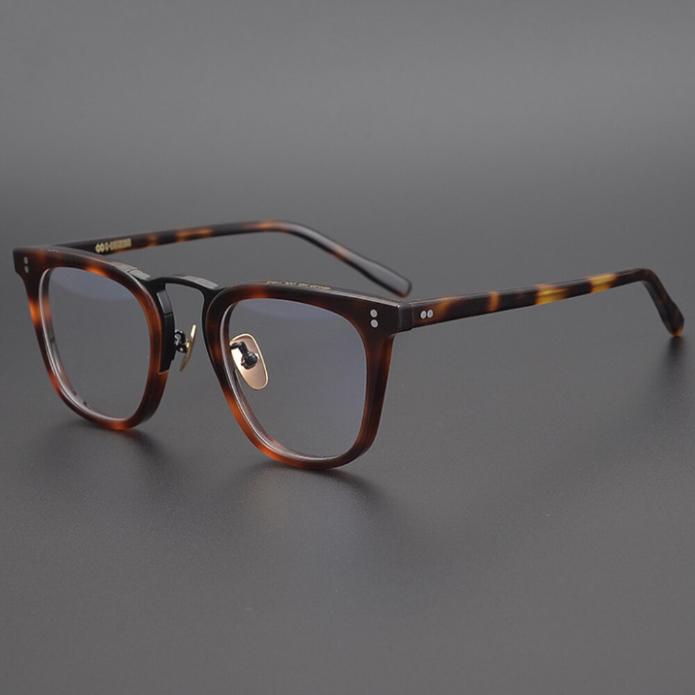 80106 handgjorda acetat glasögon båge retro ren titan optiska datorglasögon för män kvinnor