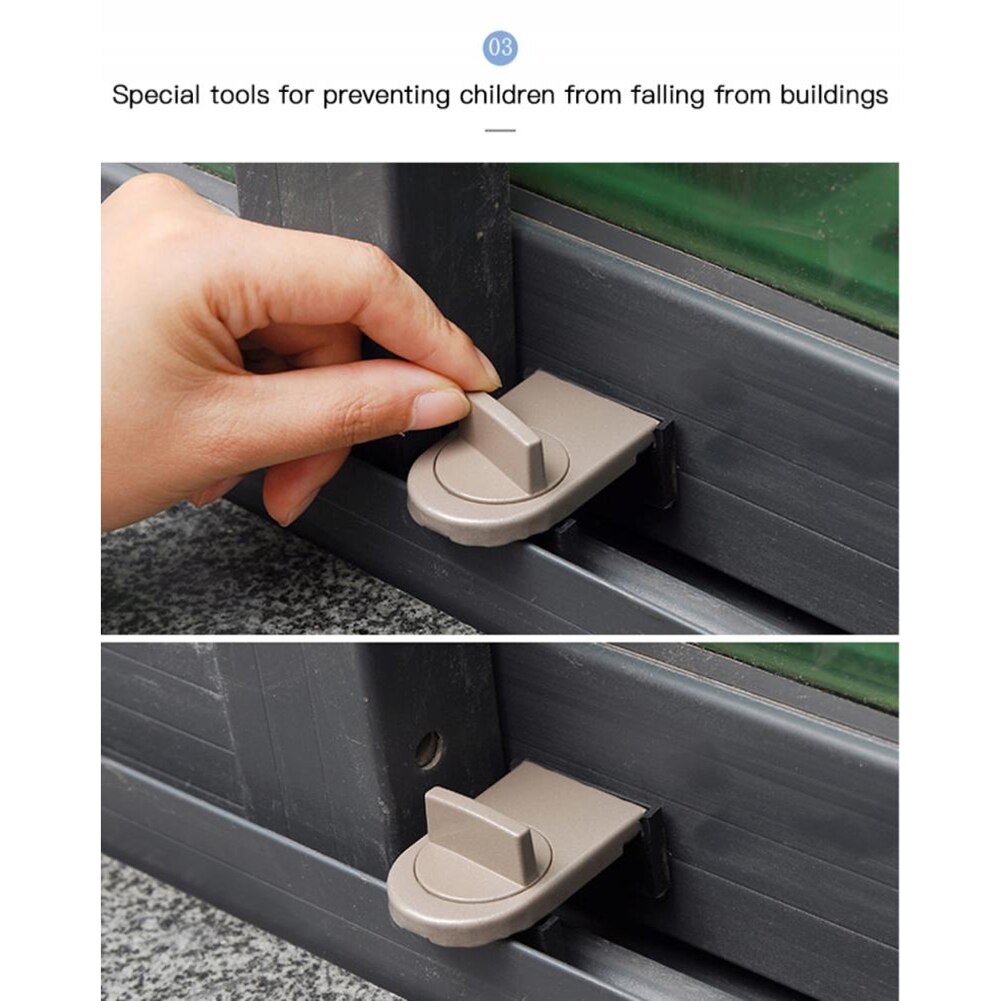 1Pc Deursloten Security Sliding Sloten Verstelbare Pan Schuifdeur Raam Veiligheidsslot Raam Stopper Kind Window Security Lock