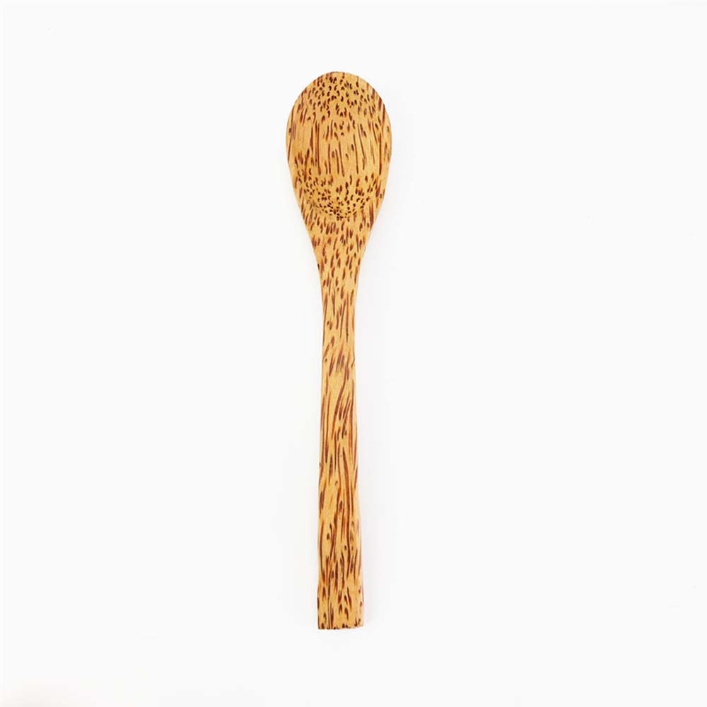 Cuchara de madera de palma de coco Tropical, cubiertos, cuchara de coco de madera Natural para té, sopa, ensalada, vajilla ecológica, suministros de cocina