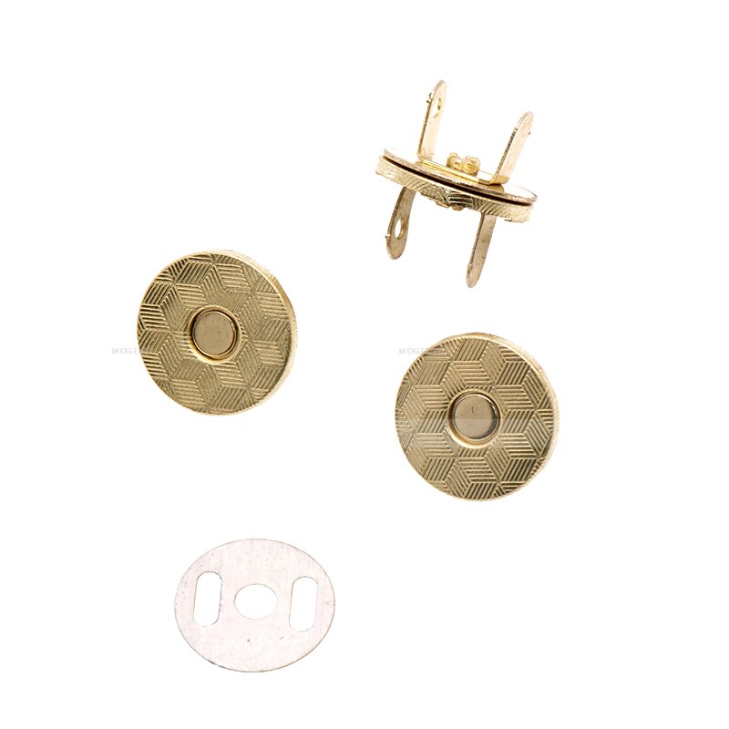 Juego de 10 botones magnéticos finos de 10mm, 14mm y 18mm, bolsas con imán, hebilla de adsorción automática, botones de Metal, broches, botones de billetera: 3 # / Oro