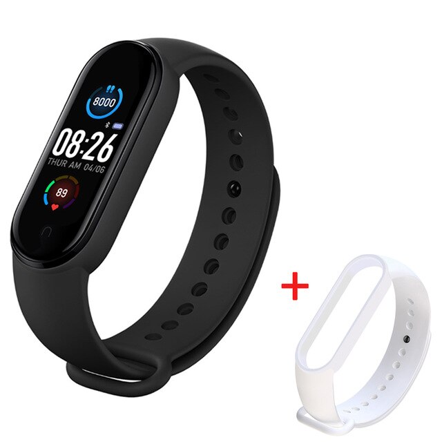 M5 Orologi Smart Braccialetto Bluetooth Della Vigilanza di Sport Fitness Tracker Contapassi Monitor di Frequenza Cardiaca SmartBand Braccialetto Per Android IOS: Black Add White