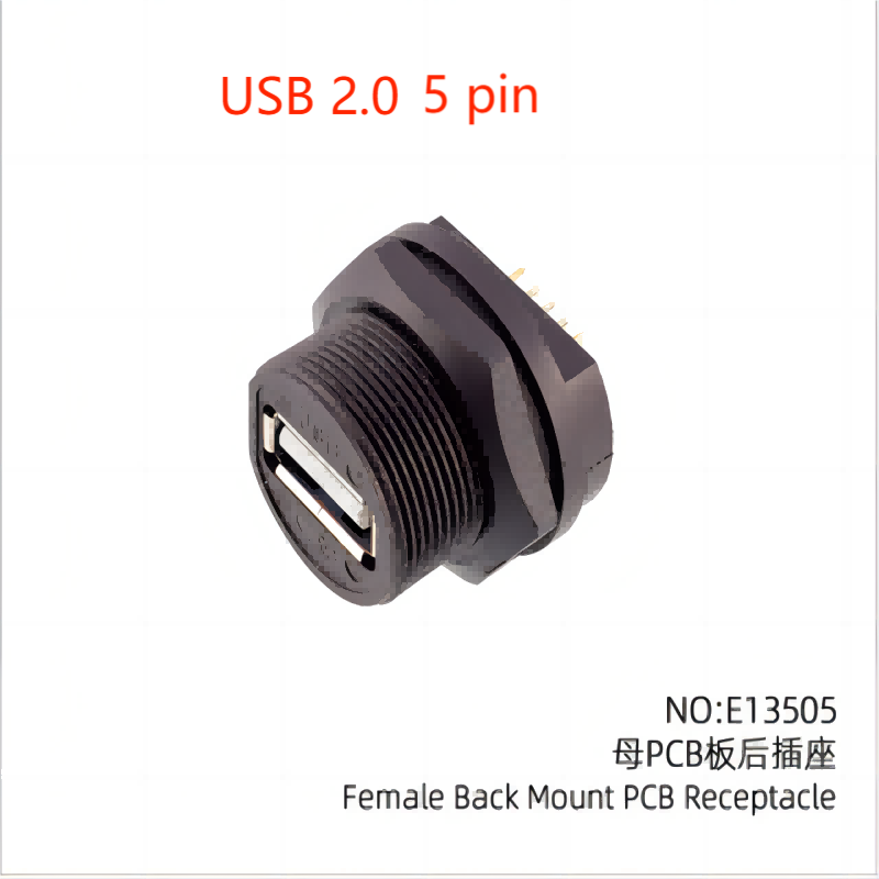 Geben Sie eine USB 2,0 USB 3,0 wasserdichte USB-Buchse Daten IP67 Buchse M20 Stecker: Lavendel