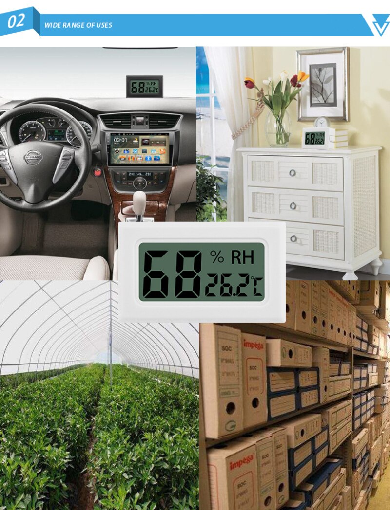 mini LCD cyfrowy miernik wilgotności termometr czujnik termo-higrometryczny samochód/Dom LCD automatyczny monitorowanie temperatury wyświetlacz czujniki