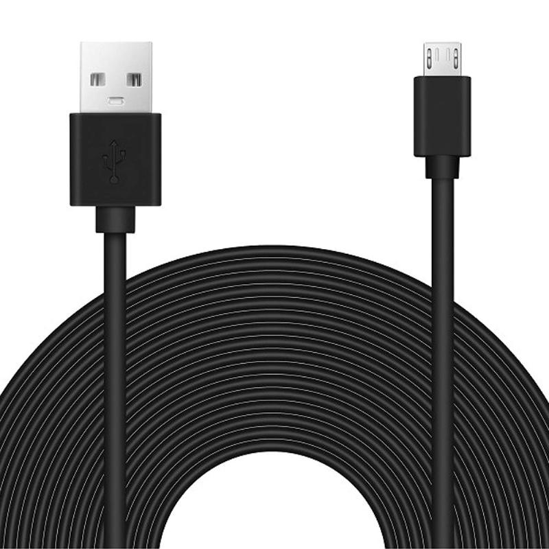 8m Micro USB Extension Cable Fast Charging Cable for Wyze Cam Pan Oculus Go Security Camera for Android Phone Power Cable: Black