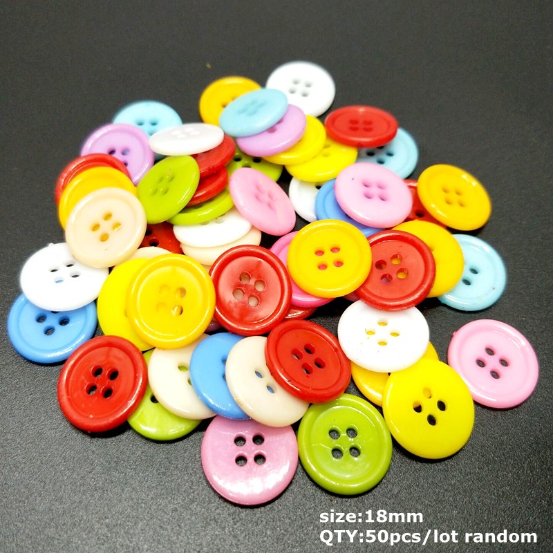 HL 20-100 STUKS Multi Maten Ronde Knoppen Mini Tiny Naaien Gereedschap Scrapbooking Knop Decoratieve Kleding Kleding Accessoires DIY: 18mm 50pcs