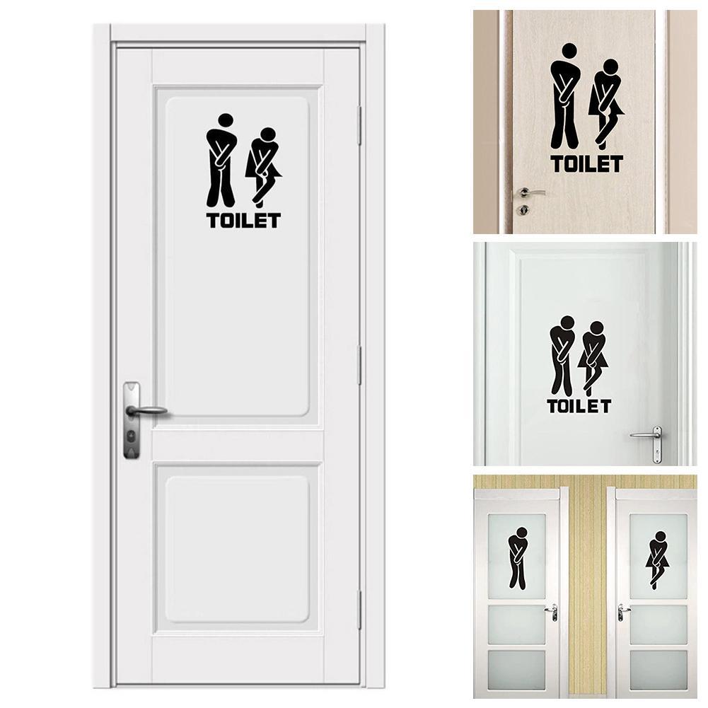 Funny Toilet Wall/Door Stickers Bathroom Decoration Waterproof Decals Vinyl Wallpaper Poster Home Decor The Wall O E0O8