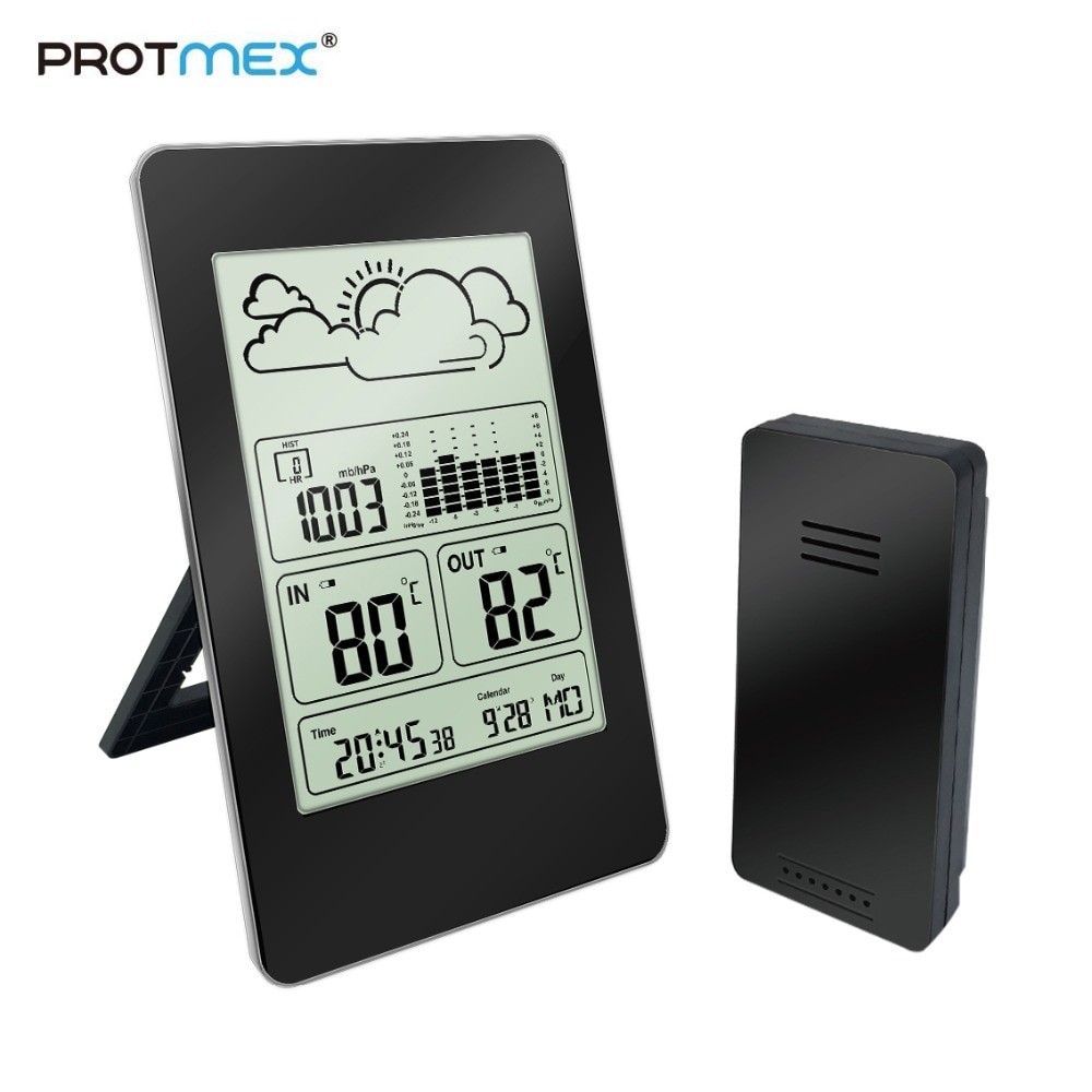 Protmex PT3363 Weer Klok, Multifunctionele Weerstation Indoor Outdoor Temperatuur