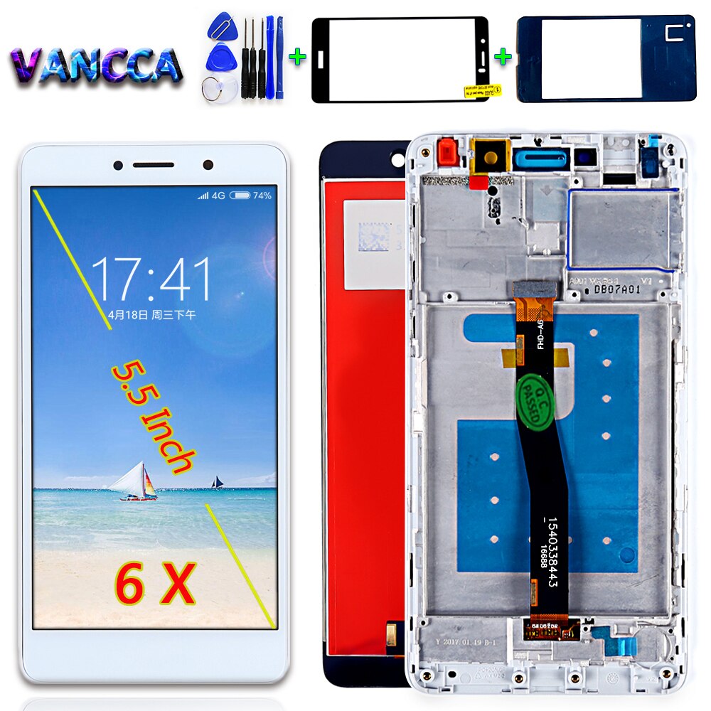 Huawei LCD Display For Huawei Honor 6X BLN-L24 BLN-AL10 BLN-L21 BLN-L22 touch screen Digitizer Assembly Frame with Free Tools