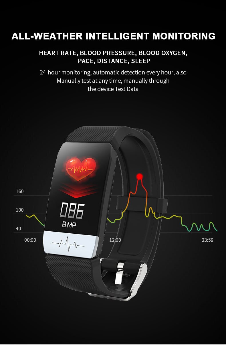 Q1S Smartwatch Bluetooth Smart Horloge Ecg Ppg Calorieën Bloeddruk Gezondheid Monitor Mannen Vrouwen