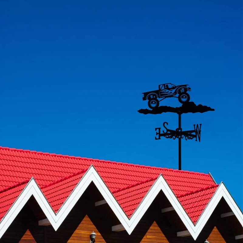 Girouette de véhicule tout-terrain, outils de mesure de toit Vintage, girouette de météo, utilisée pour la décoration de hangar de ferme de jardin