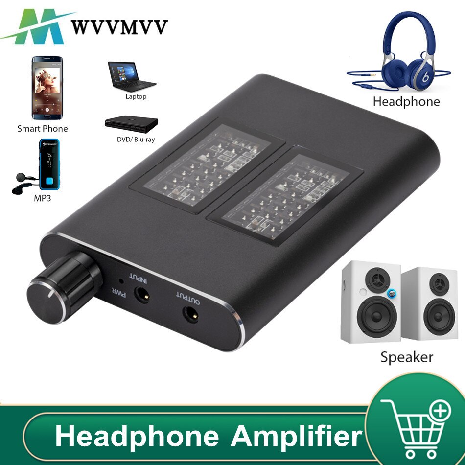 Wvvmvv Hifi Amplfiers Hoofdtelefoon Koptelefoon Versterker Draagbare Aux In Poort Voor Telefoon Android Muziekspeler Amp Jack 3.5Mm Kabel