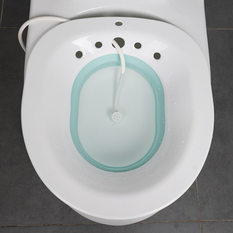 Pot de toilette pliable pour femmes et adultes, nettoyage automatique, pour mères et femmes, parties intimes, irrigateur de hanches, lavage des fesses: A with water pump