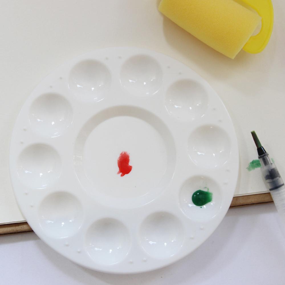 10-Hole Round Plastic Tray Palette Color Mixer Painting Supplies r60